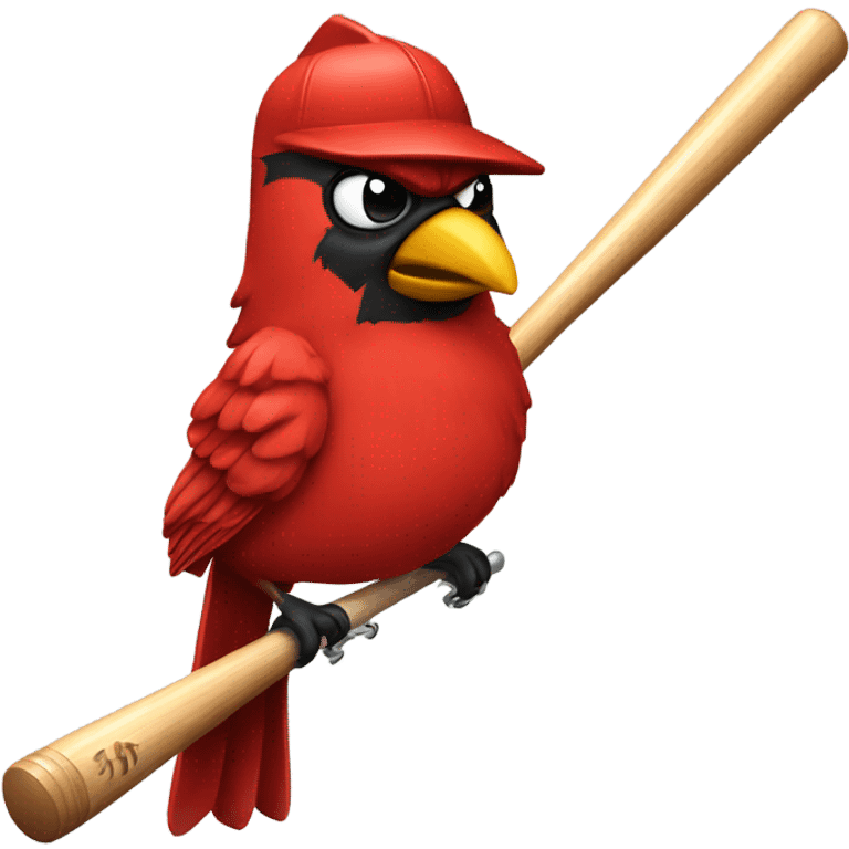 Cardinal on a baseball bat emoji