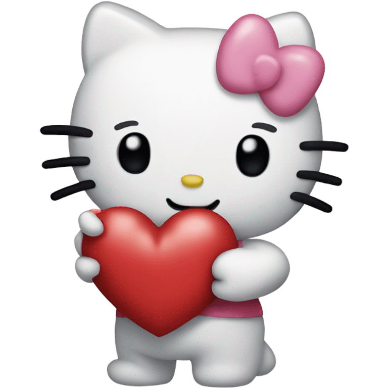 hello kitty holding a heart emoji