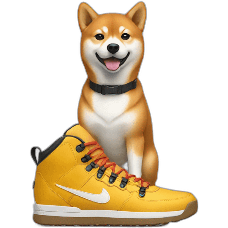 Shiba inu wearing nike boots emoji