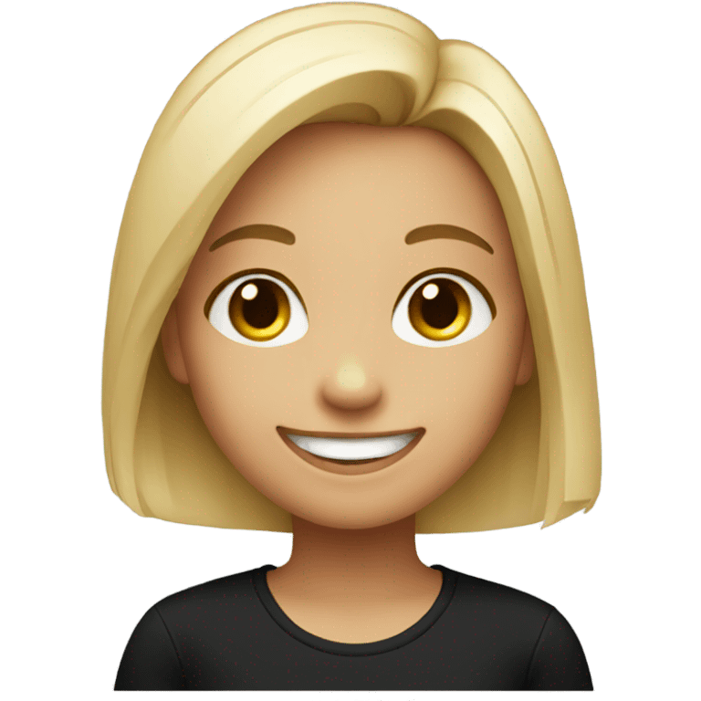 smiling girl in black shirt emoji