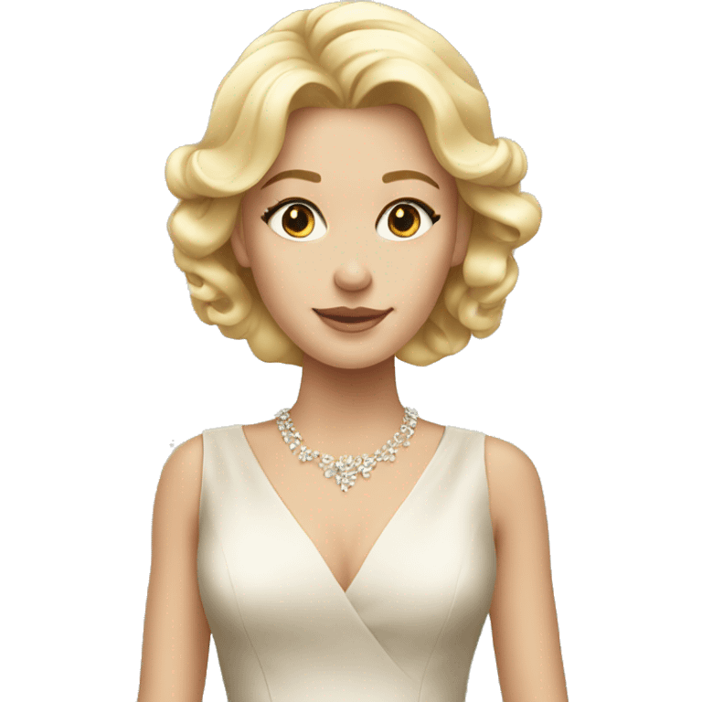 blonde girl in elegant dress emoji