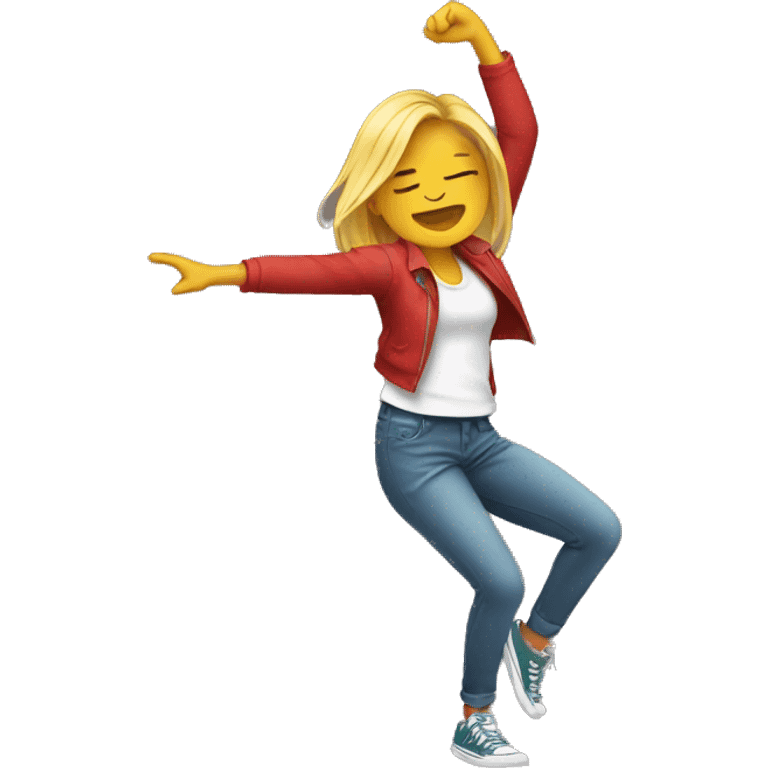 a girl dabbing  emoji