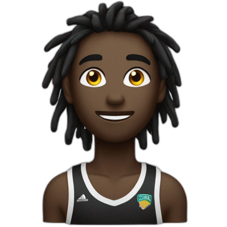 Garçon noir avec dreadlocks qui fais de l’athlétisme  emoji