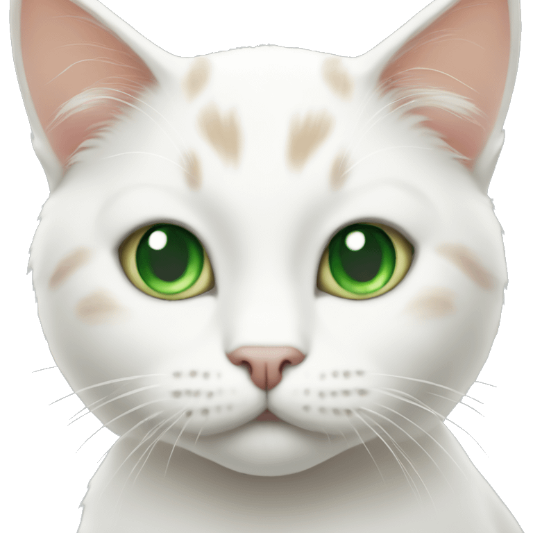 White-ginger cat with green eyes  emoji