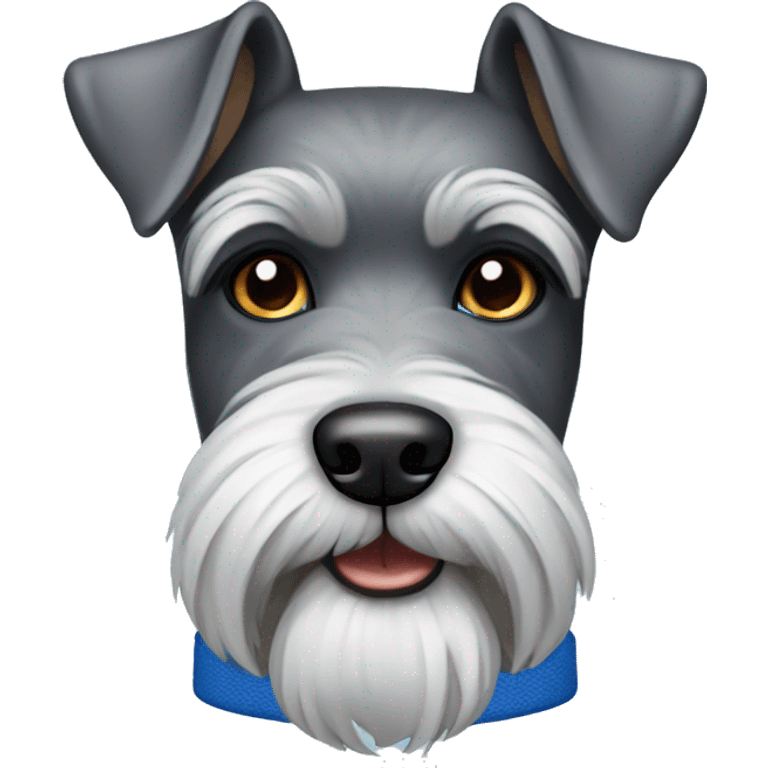 Schnauzer with blue collar emoji