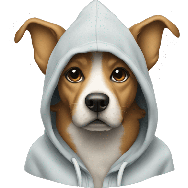 Dog wearing a hoody emoji