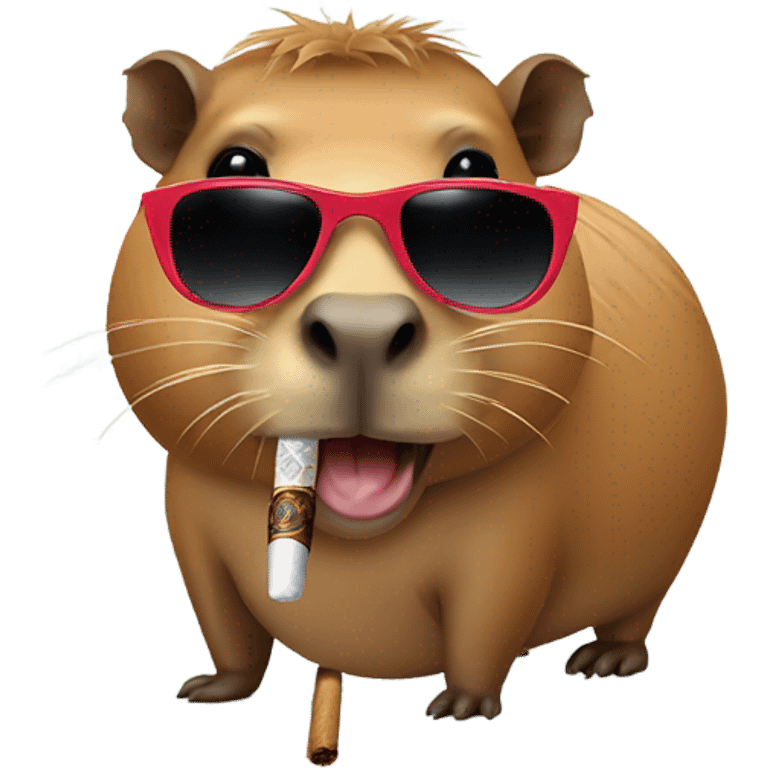 Capybara smoking a cigar  with sunglasses and wearing a bikini emoji