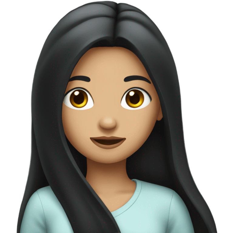 girl with black long hair emoji