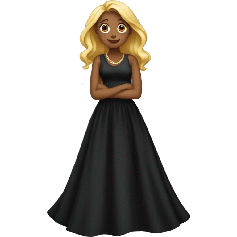 Black long dress  emoji