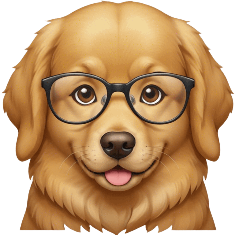 Golden Retriever With glasses emoji