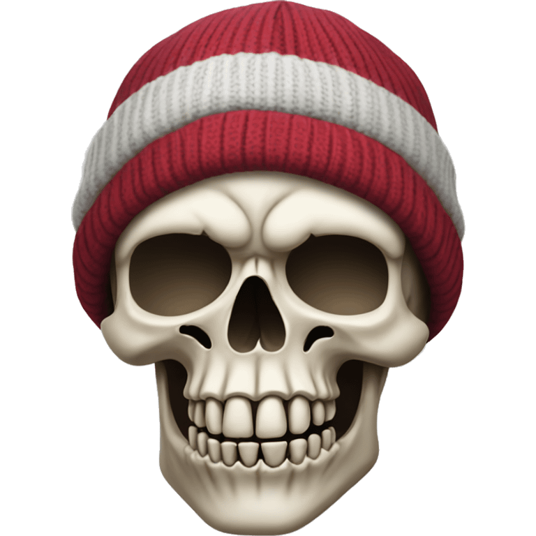 Skull with beanie with skull on it emoji