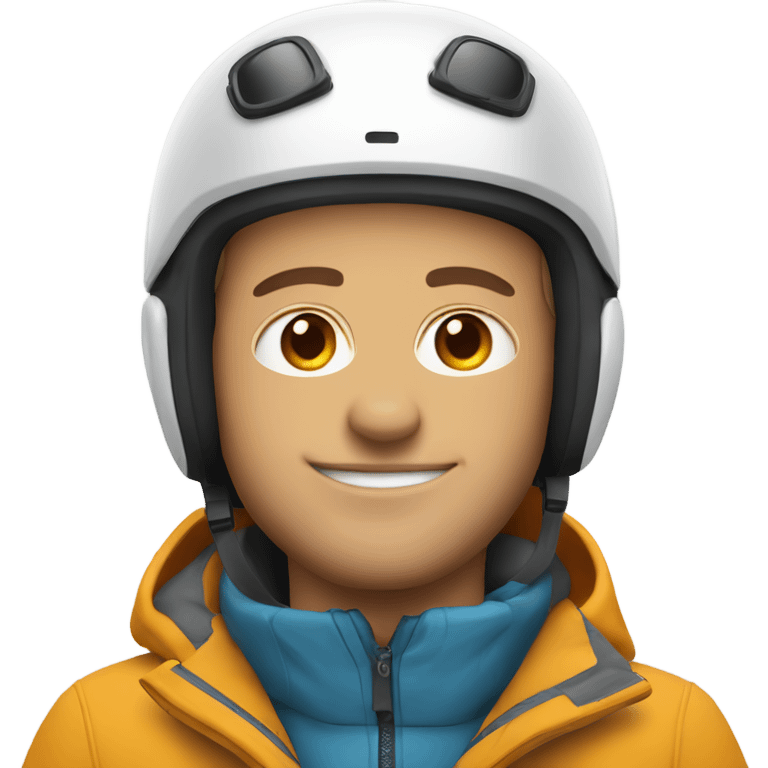 white guy with stubs in skiing gear emoji