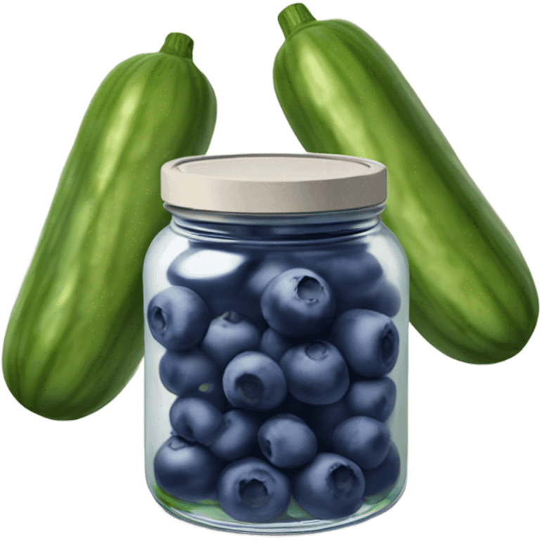 Pickle and blueberries emoji