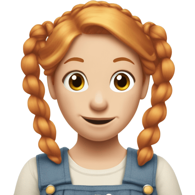 Pippi Longstocking with side hair sticking out strawberry blond emoji