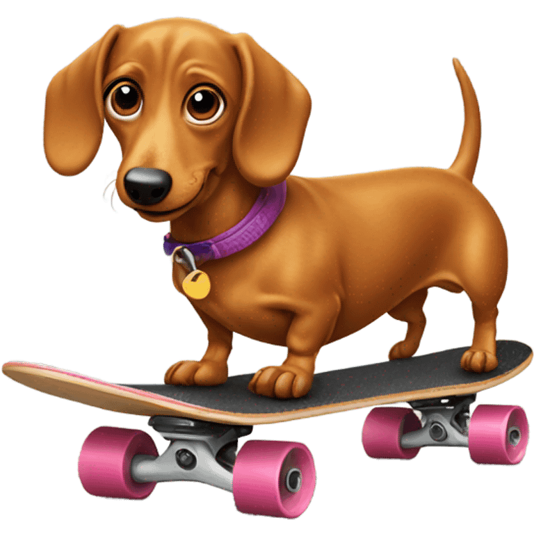 Wiener dog on a skateboard  emoji