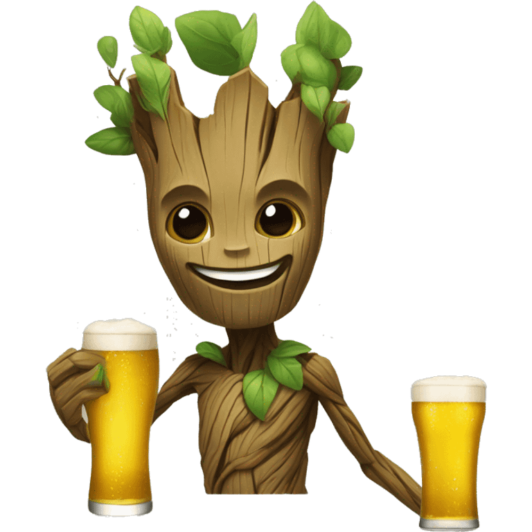 groot tomando cerveza emoji