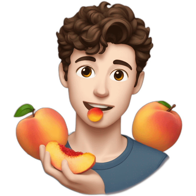 Shawn mendes eating peach emoji