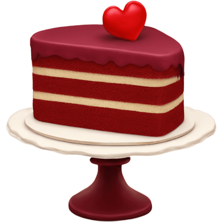 Vintage burgundy and red heart cake emoji