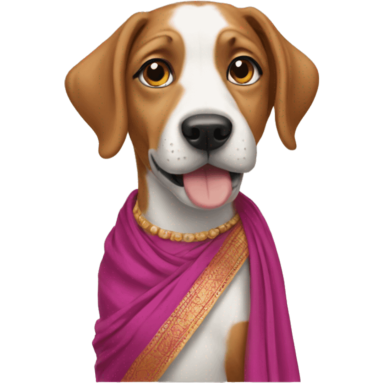 dog wearing a saree  emoji