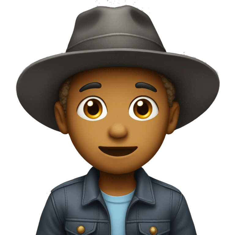 little boy with a hat on emoji