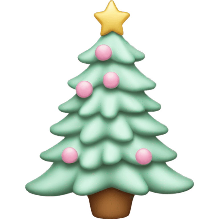 pastel pink christmas tree emoji