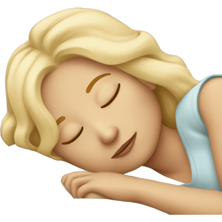 Blonde girl sleeping emoji