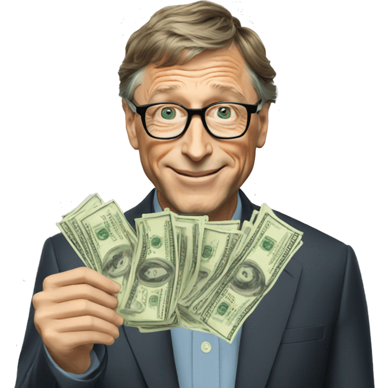 bill gates with money emoji