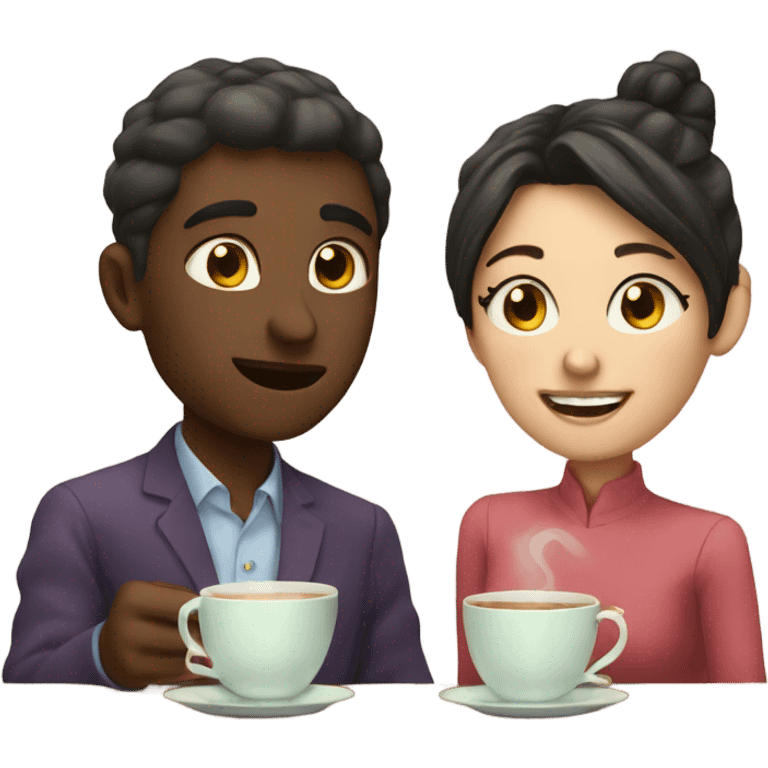 Couple having a tea timi emoji