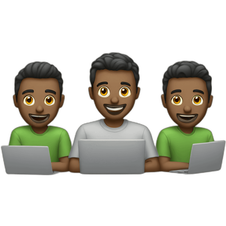 3 guys with laptops emoji