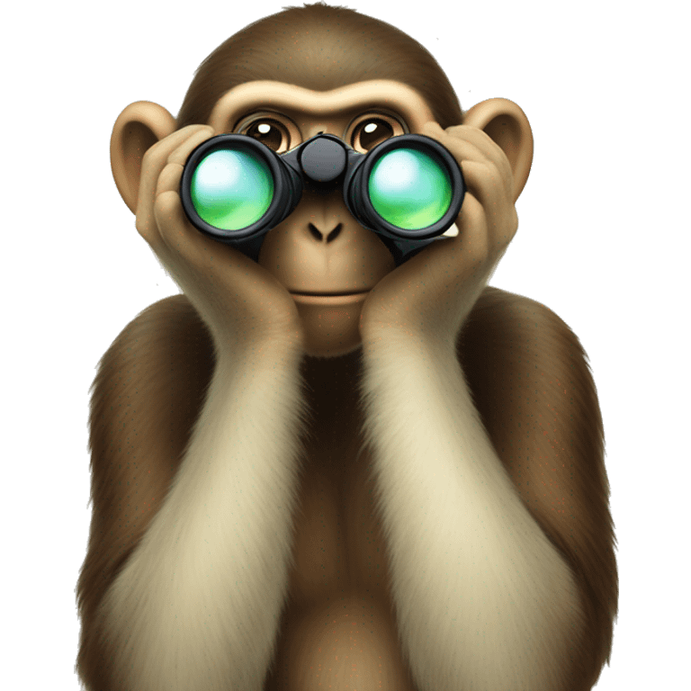 Monkey watching through binoculars emoji