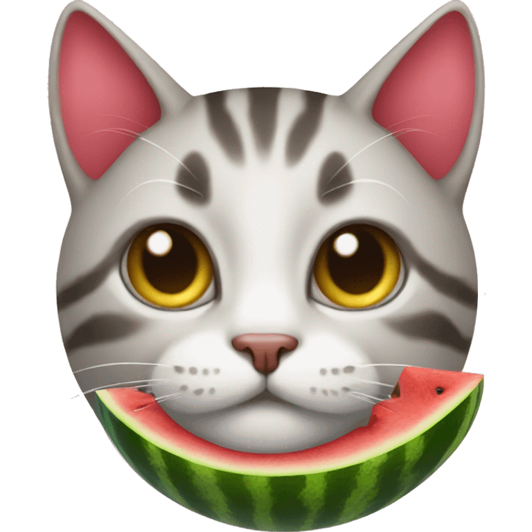 Cat with watermelon head emoji