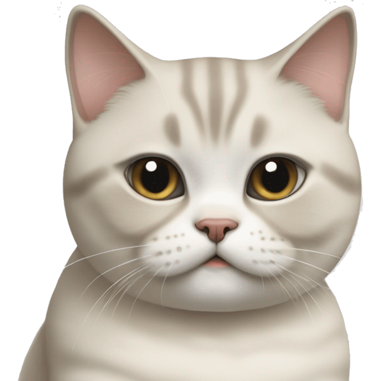 a cream and white British shorthair cat is itching emoji