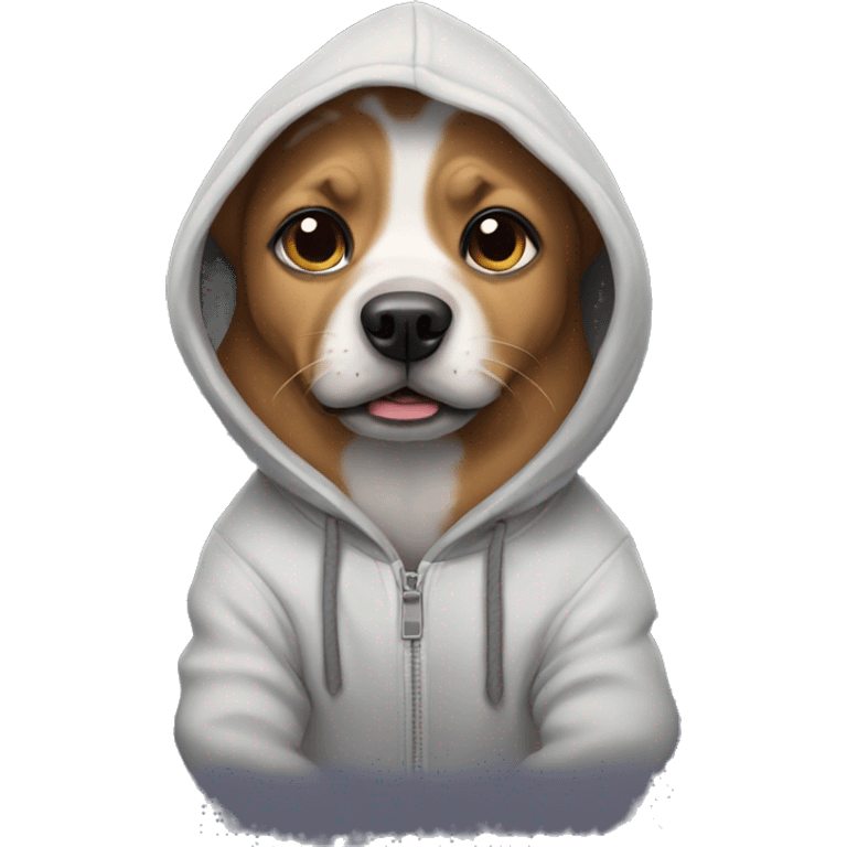 Dog wearing a hoodie emoji