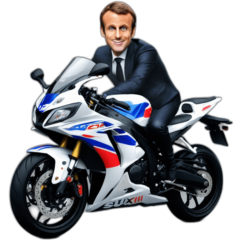 Emmanuel macron en Suzuki GSXR emoji