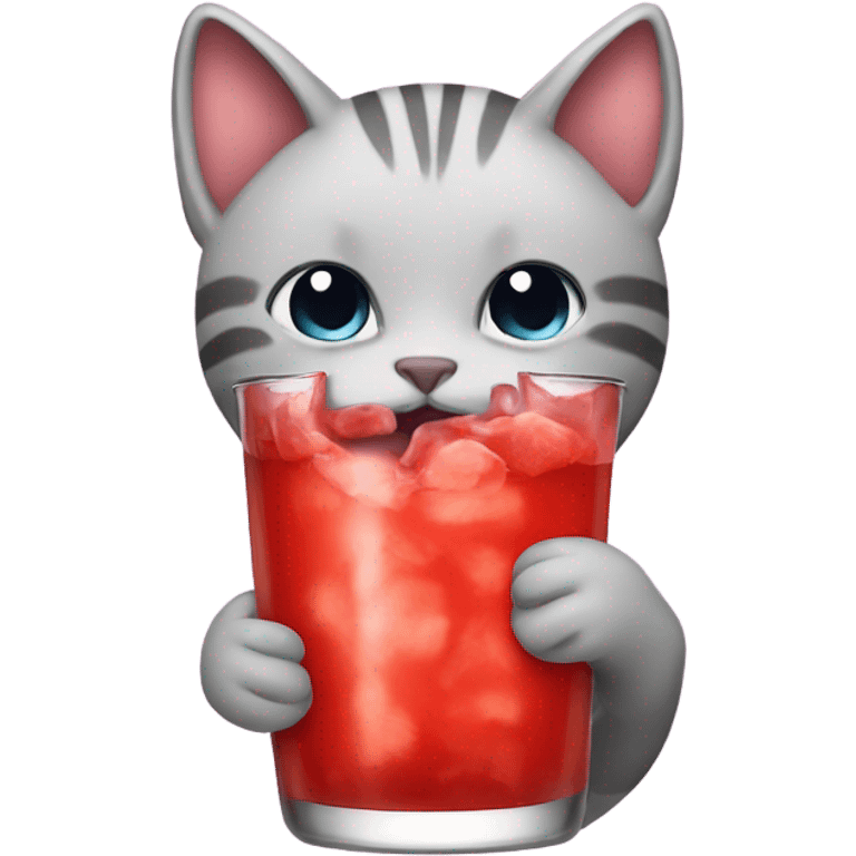 Cat drinking koolaid emoji