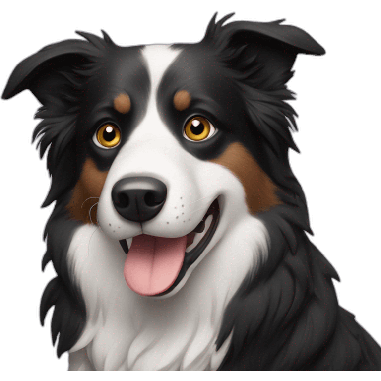 Border collie with a mole on the snout emoji