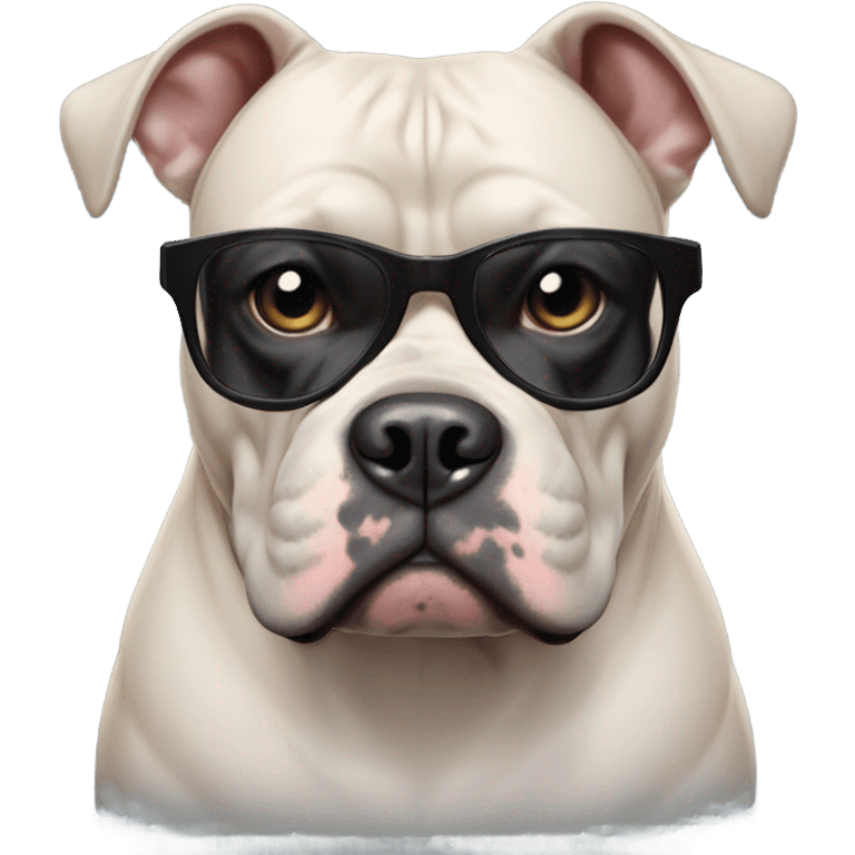 99% Black American Bully with nerd glasses emoji