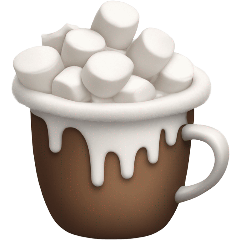 White cup of hot cocoa with marshmallows emoji