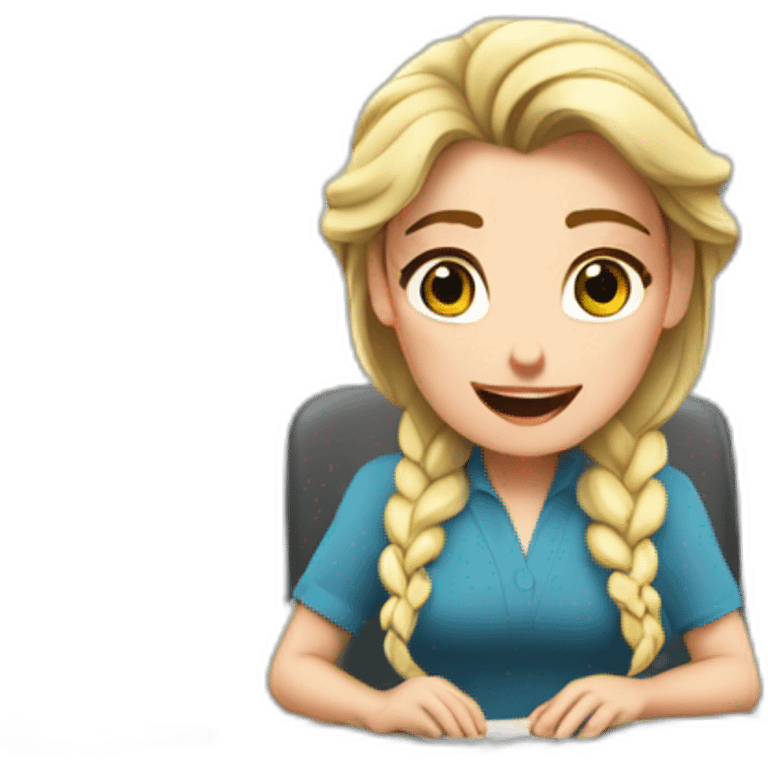 Emoji de Elsa de hombre trabajando en la oficina emoji