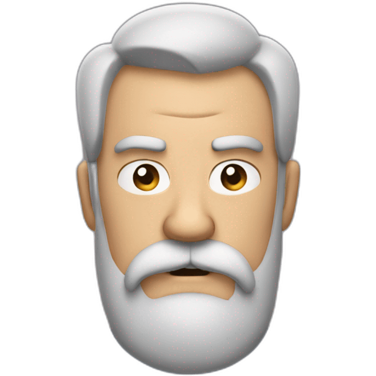 Grumpy man with beard and stache emoji