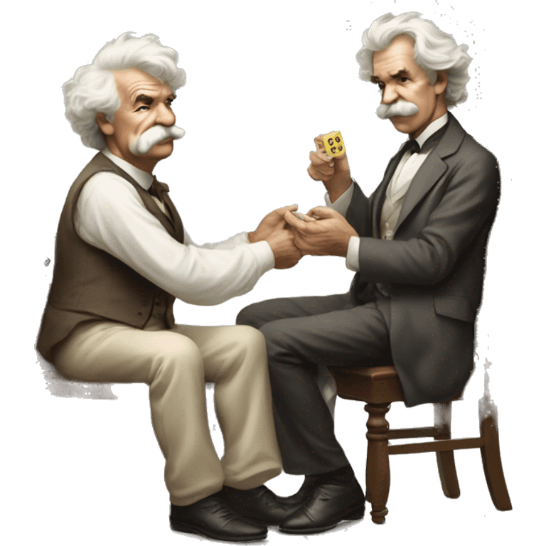 Mark Twain throws up a dice emoji