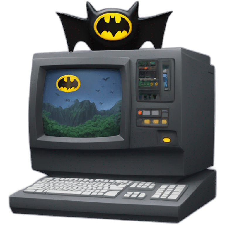 The bat cave computer emoji