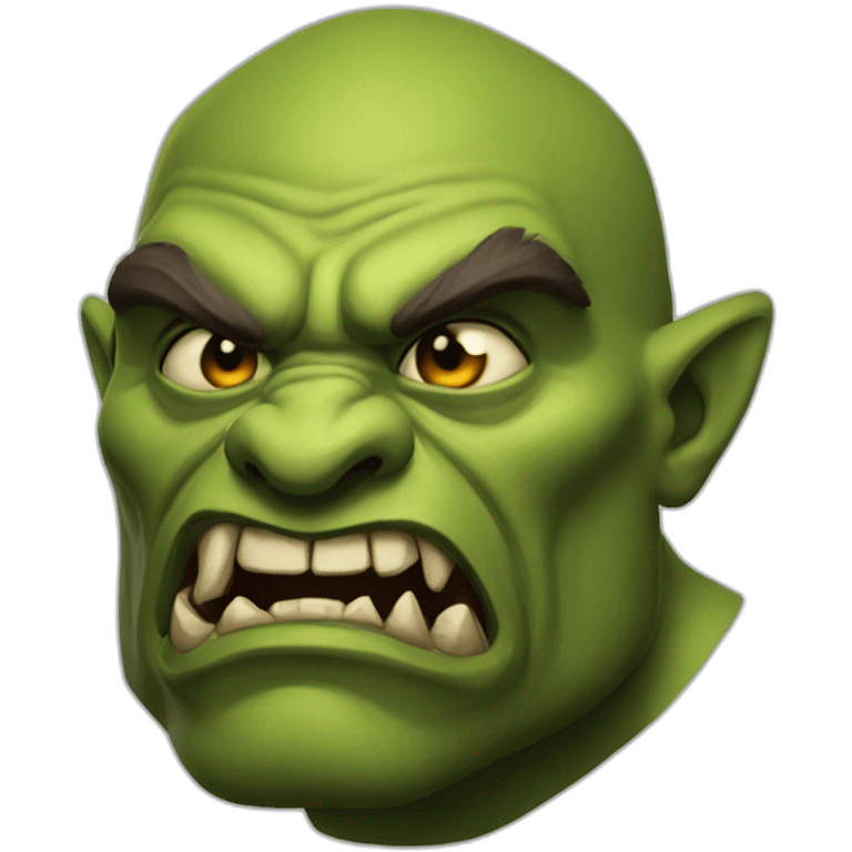 Orc(world of warcraft) expressing a lack of interest emoji