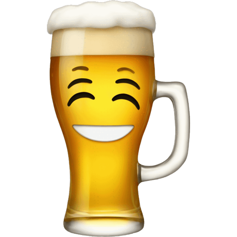 smiley face with beer in hand emoji