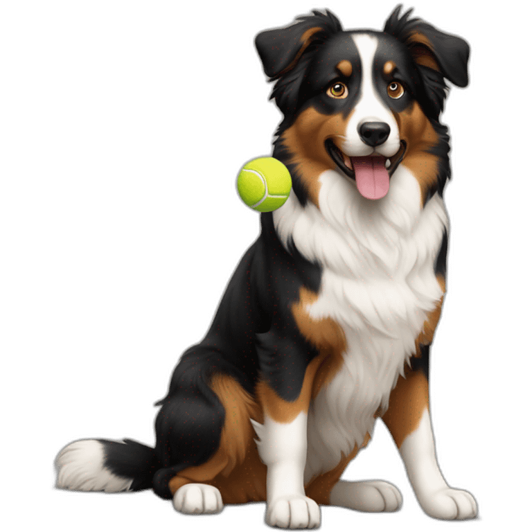 australian sheperd with tennis ball emoji