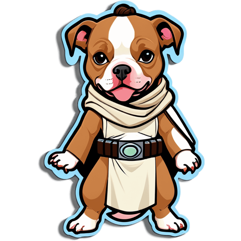 Pitbull tan Princess Leia starwars  emoji