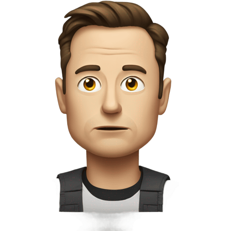 man like elon musk with unamused face emoji