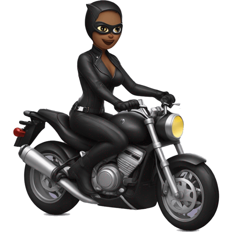 Catwoman on a motorcycle emoji