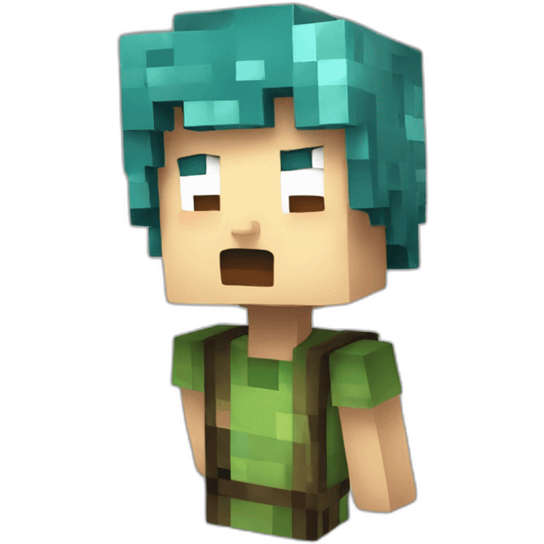 Confused Minecraft player emoji