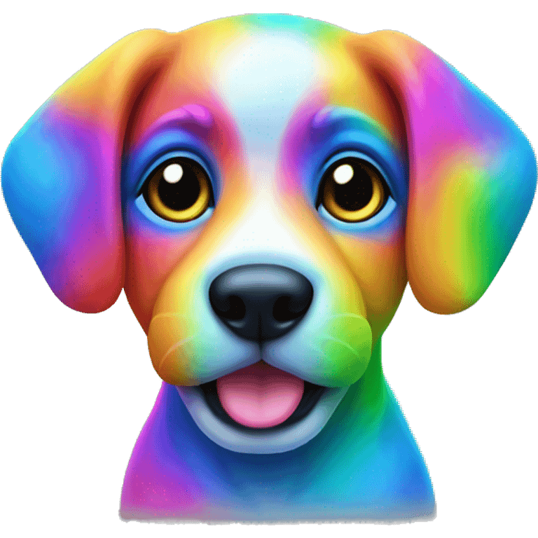 neon rainbow puppy emoji